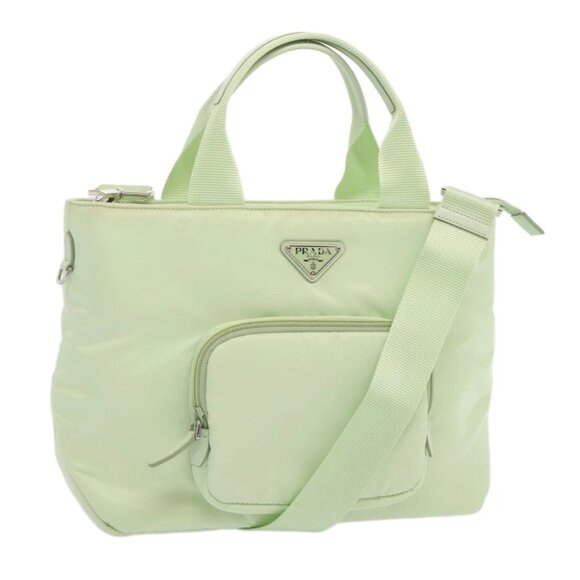PRADA Hand Bag Nylon 2way Light Green Auth 68918AV - Picture 1 of 15